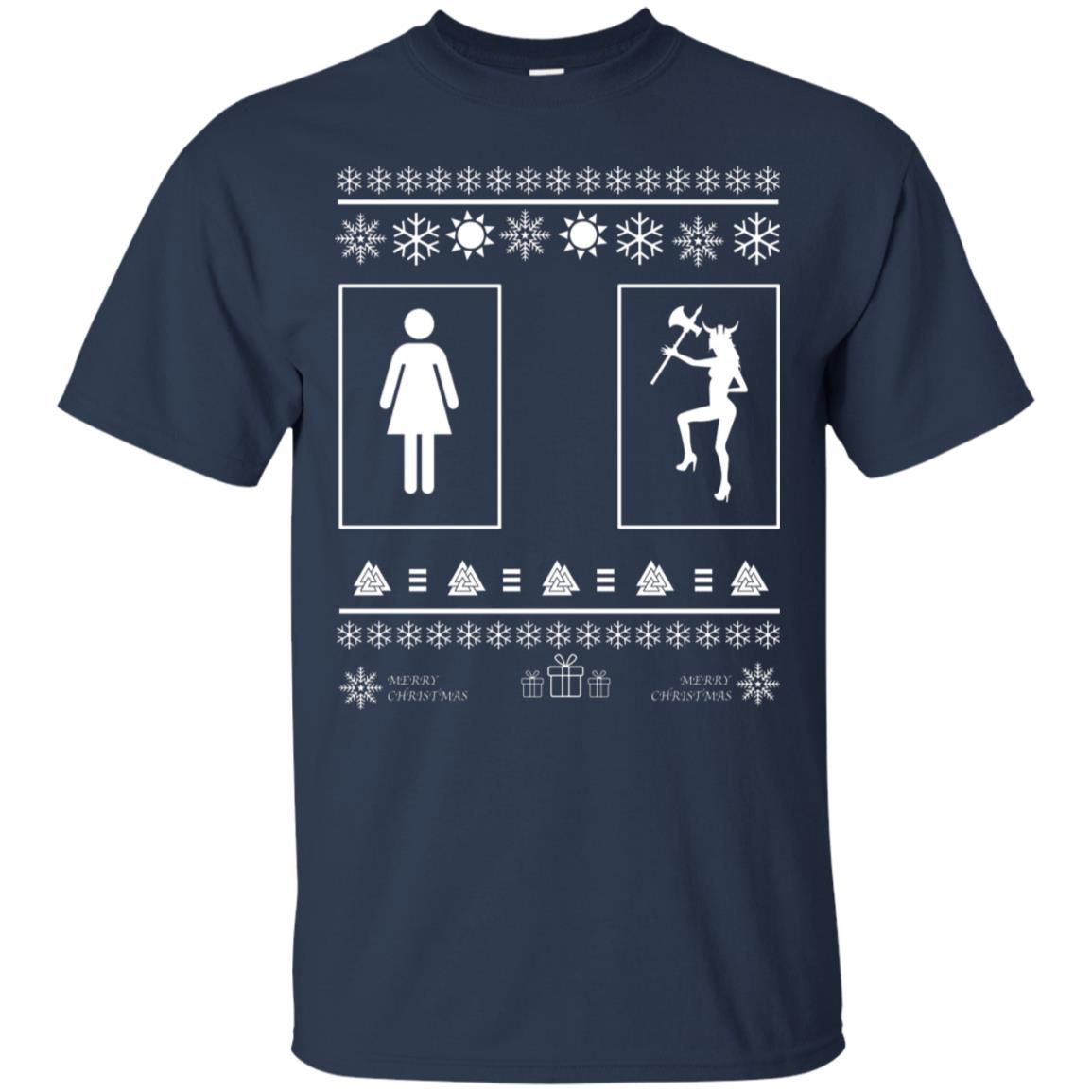 Your Wife And My Wife Valhalla Ugly Christmas Gift Shirt For Husband Navy