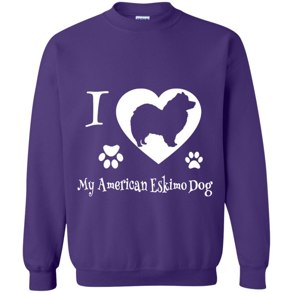 Dog Lover T-shirt I Love My American Eskimo Dog Purple