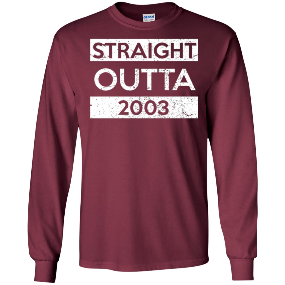 Brithday T-shirt Straight Outta 2003 Maroon