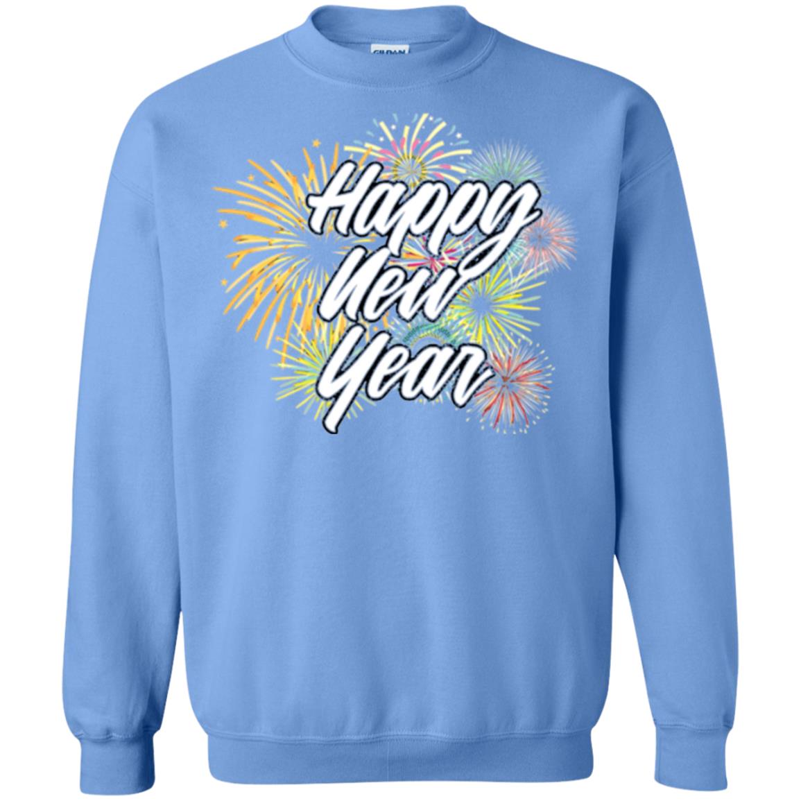 Happy New Year T-shirt Fireworks Carolina Blue
