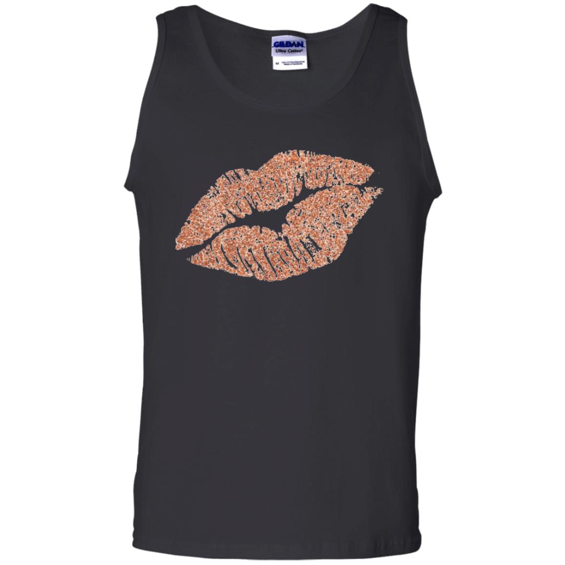 Rose Gold Lipstick Kiss Shirt Black