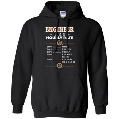 Engineer Hourly Rate Shirt For Mens Or Womens Black