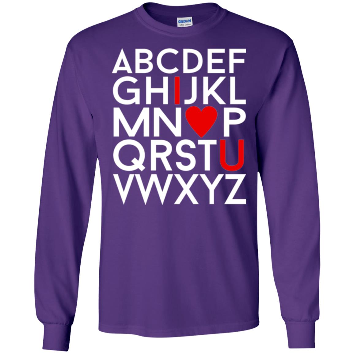 Happy Valentine_s Day Shirt, Alphabel I Love You Purple