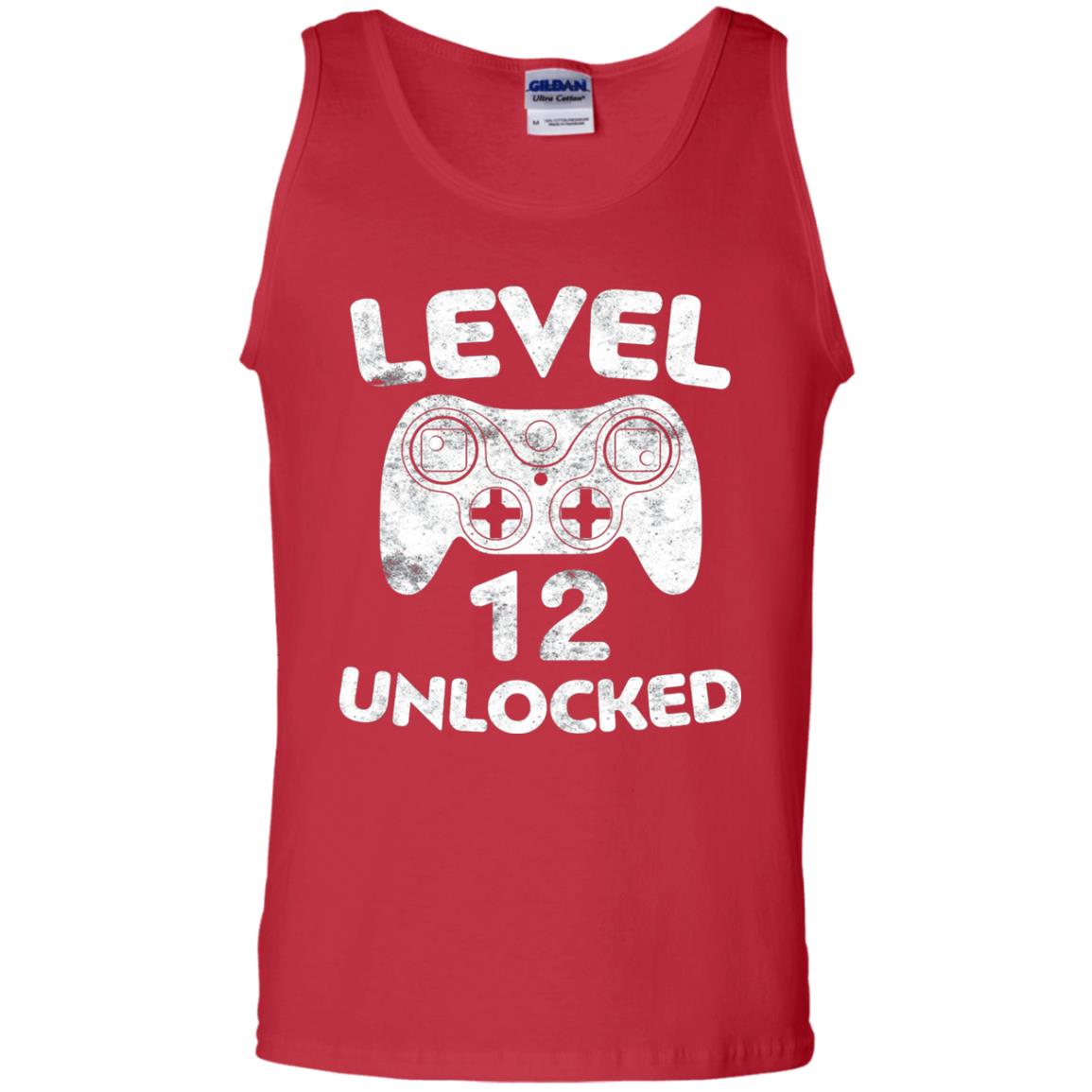 Level 12 Unlocked 12th Video Gamer Birthday Shirt Red