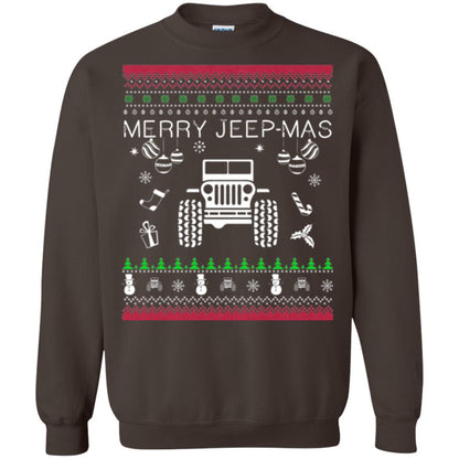 Christmas T-shirt Mery Jeep-mas Jeep Ugly Dark Chocolate