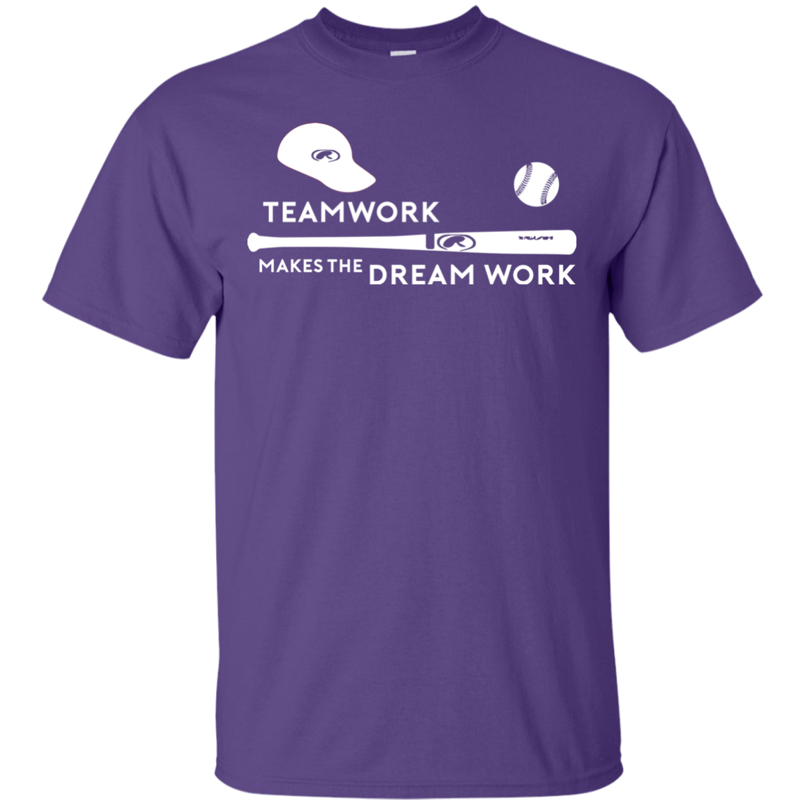 Baseball T-shirt Teamwork Makes The Dream Work Purple