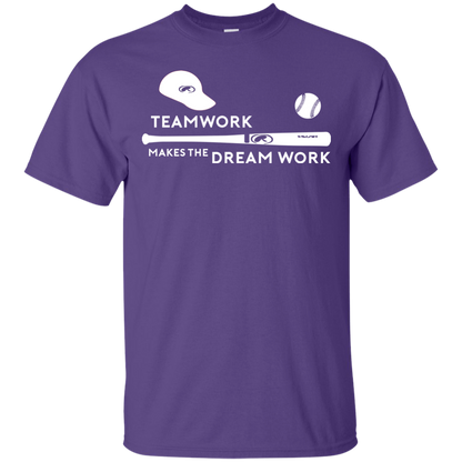 Baseball T-shirt Teamwork Makes The Dream Work Purple
