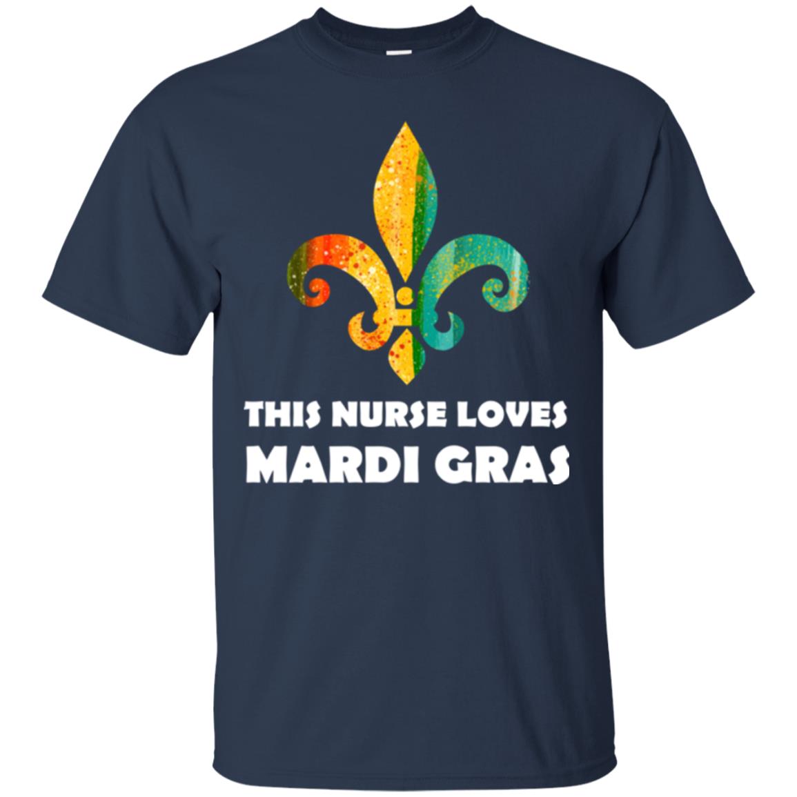 Nurse T-shirt This Nurse Loves Mardi Gras T-shirt Navy