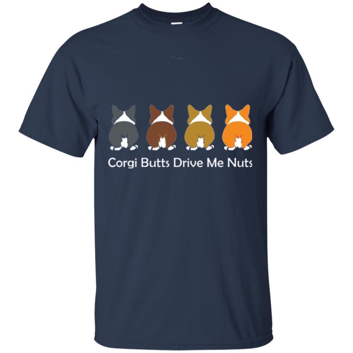 Dog Lover T-shirt Corgi Butts Drive Me Nuts Navy