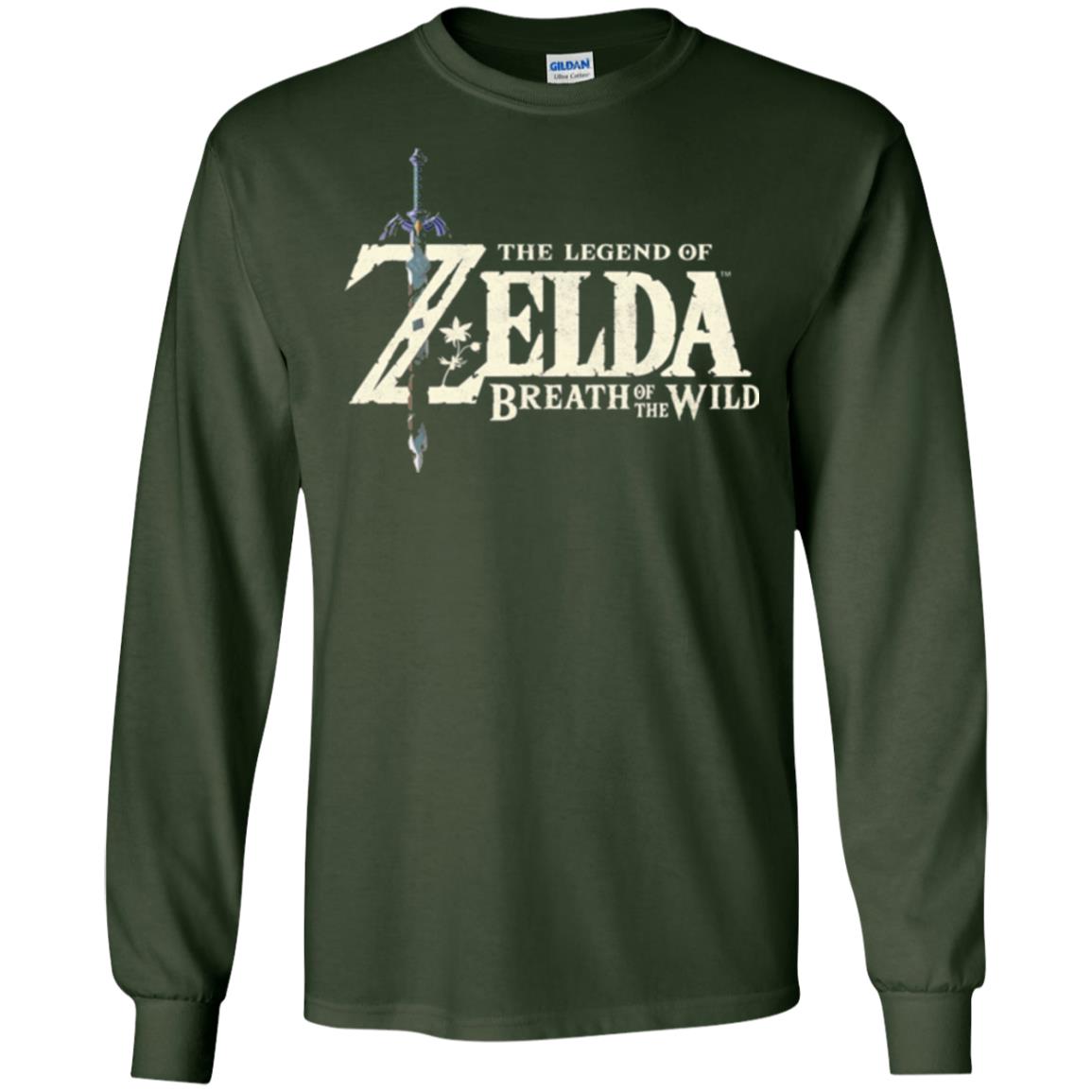 Game T-shirt Nintendo Zelda Breath Of The Wild Forest Green
