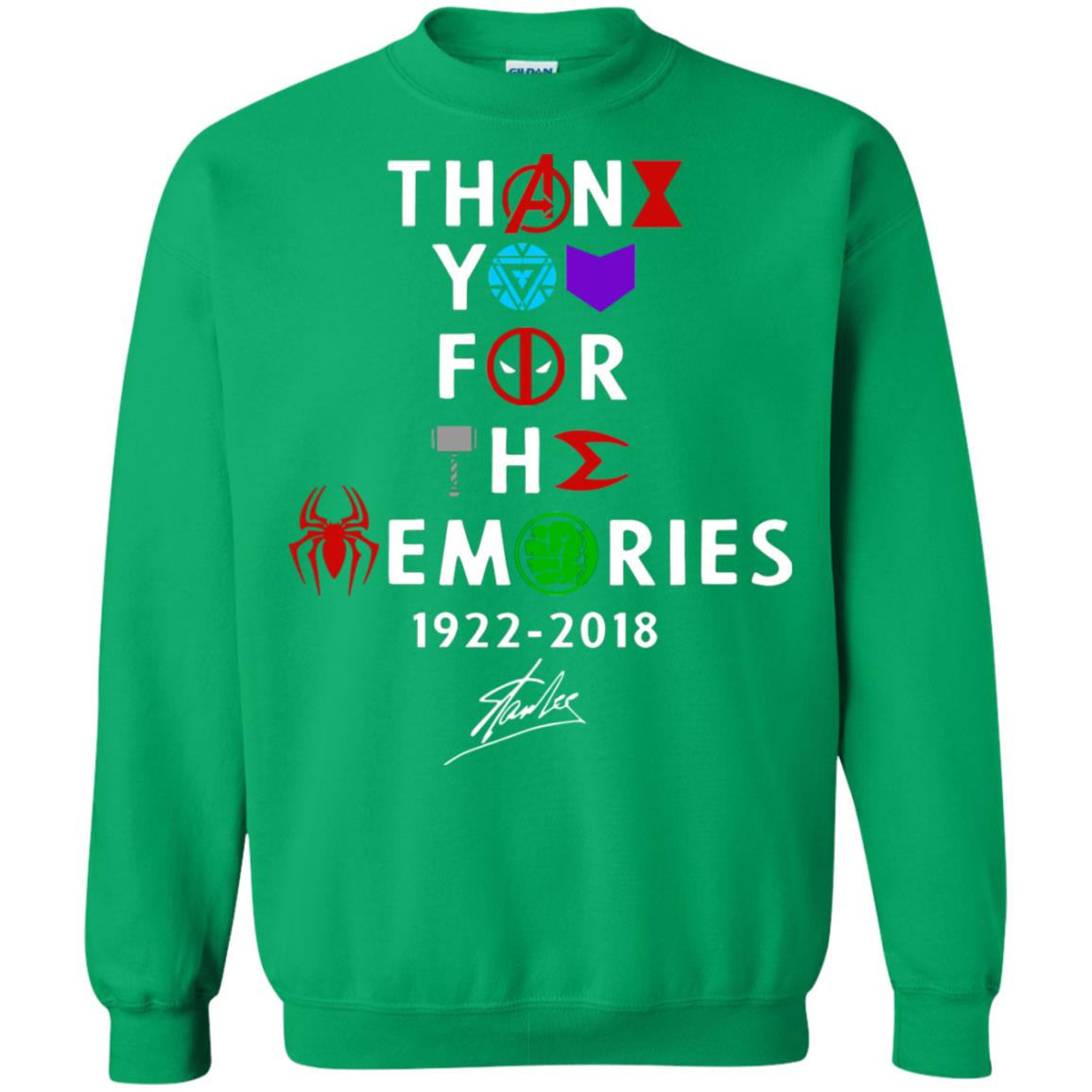 Thank You For The Memories Stan Lee Movie Hero Fan Shirt Irish Green
