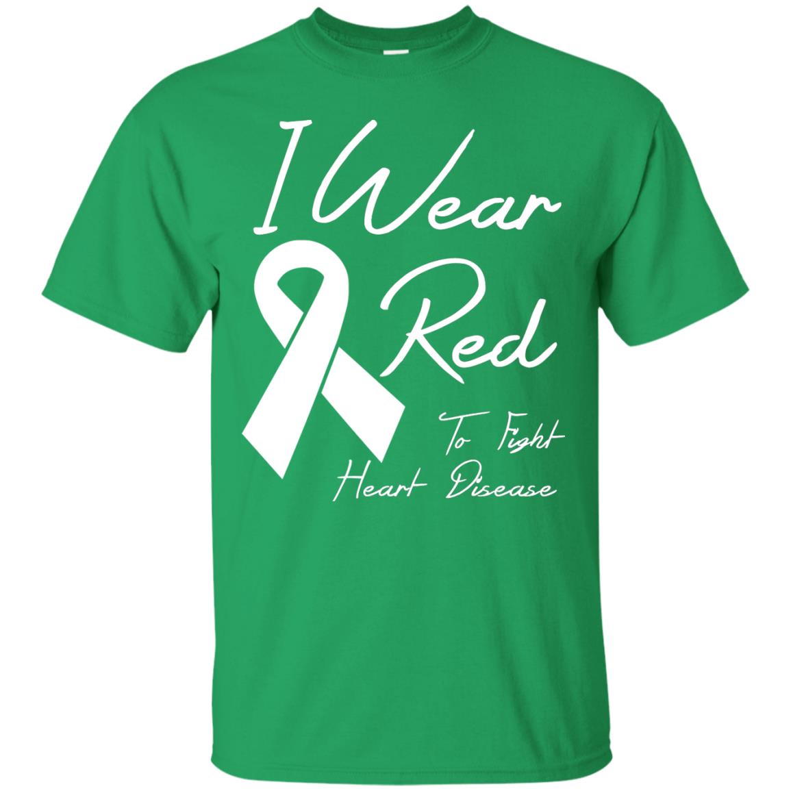Heart Disease Awareness T-shirt I Wear Red To Fight Heart Disease Irish Green