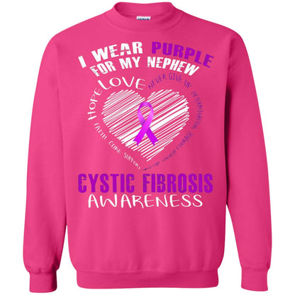 Cystic Fibrosis Awareness T-shirt I Wear Purple Heliconia