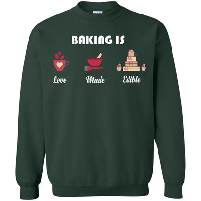 Baker T-shirt Baking Is Love Made Edible Forest Green