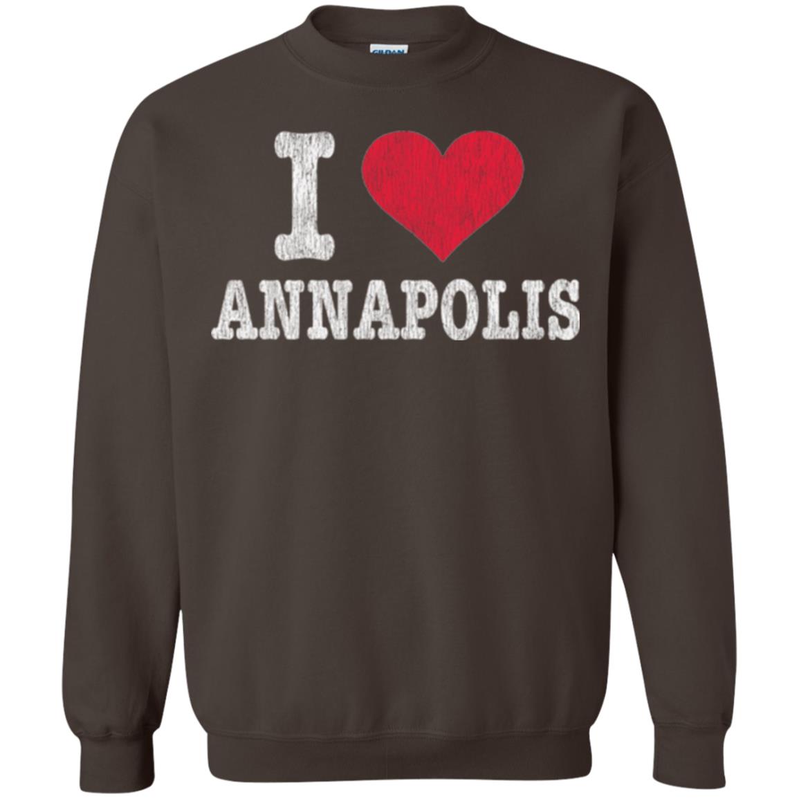 Distressed Retro I Love Annapolis T-shirt Dark Chocolate