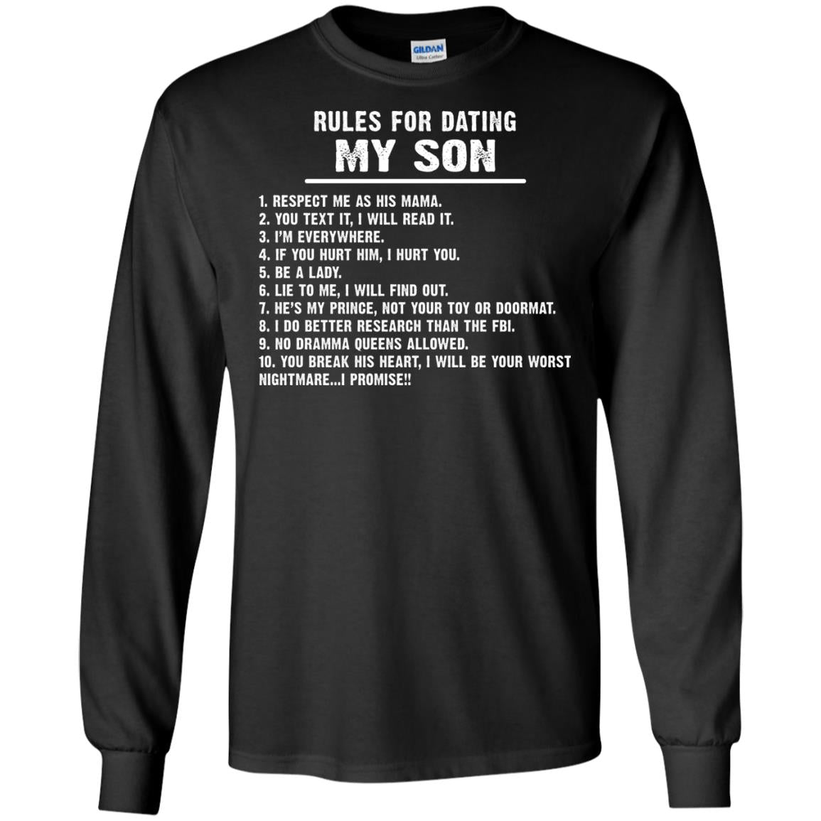 Rules For Dating My Son Daddy Shirt Black