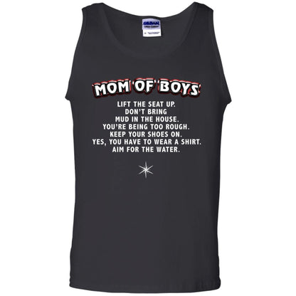 Mom Of Boys You Have To Wear A Shirt Aim For The Water Shirt G220 Gildan 100% Cotton Tank Top Black