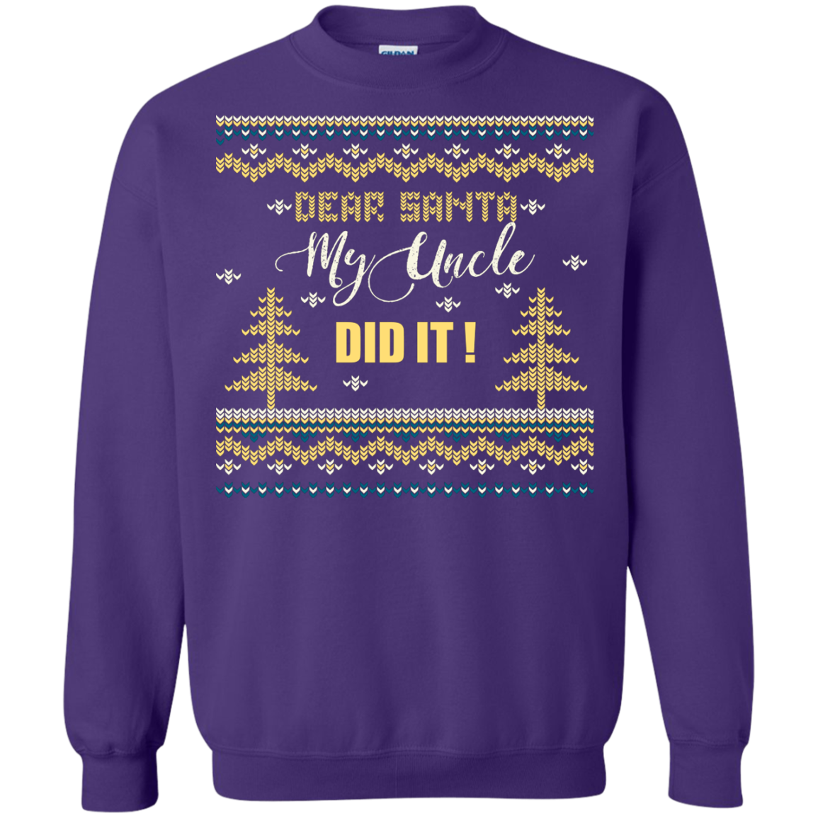 Christmas T-shirt Dear Santa My Uncle Did It Purple