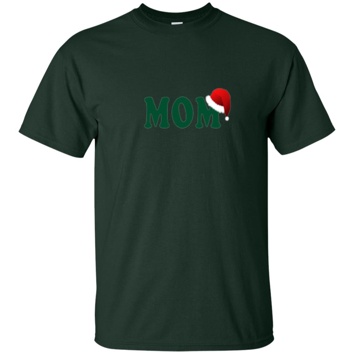 Christmas T-shirt Mom Santa Forest Green