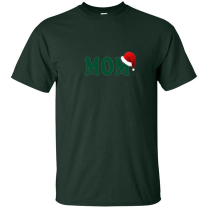 Christmas T-shirt Mom Santa Forest Green