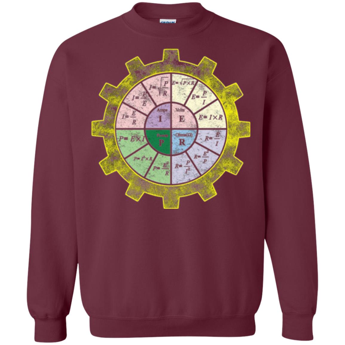 Ohms Law Shirt-ohms Law Diagram Electrical Engineer T-shirt Maroon