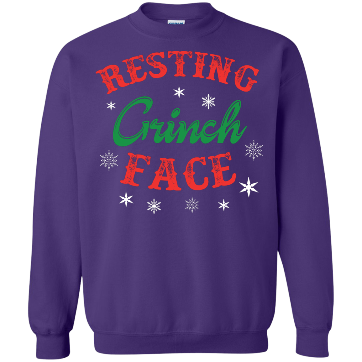 Christmas T-Shirt Resting Grinch Face Purple