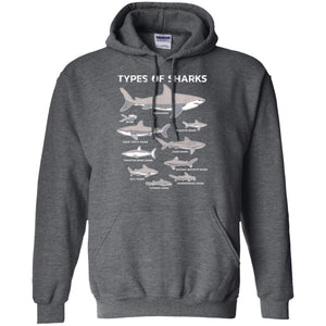 9 Types Of Sharks Educational Academic Ocean T-shirt