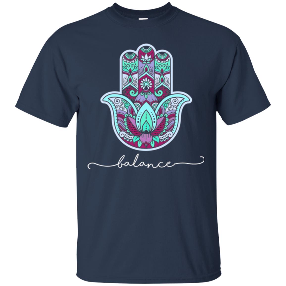 Balance Yoga Gym Hamsa T-shirt Navy