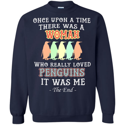 There Was A Woman Who Really Loved Penguins It Was Me Shirt Navy