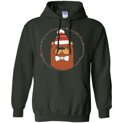 Otter Wearing A Lovely Beanie Gift Shirt For Otter Lover Forest Green