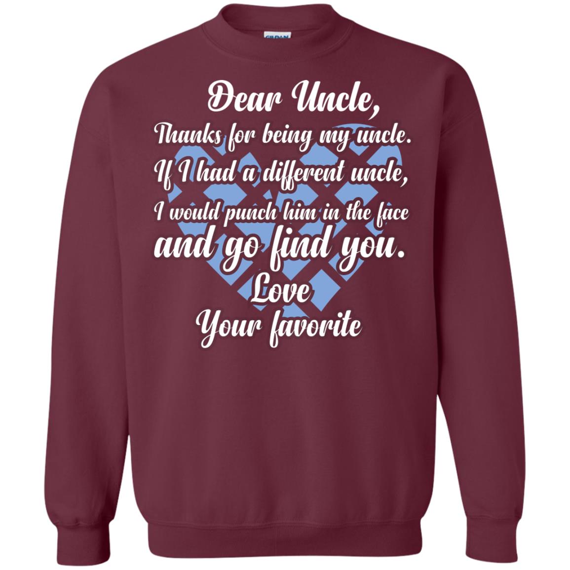 Dear Unclethank For Being My Uncle Family T-shirt Maroon