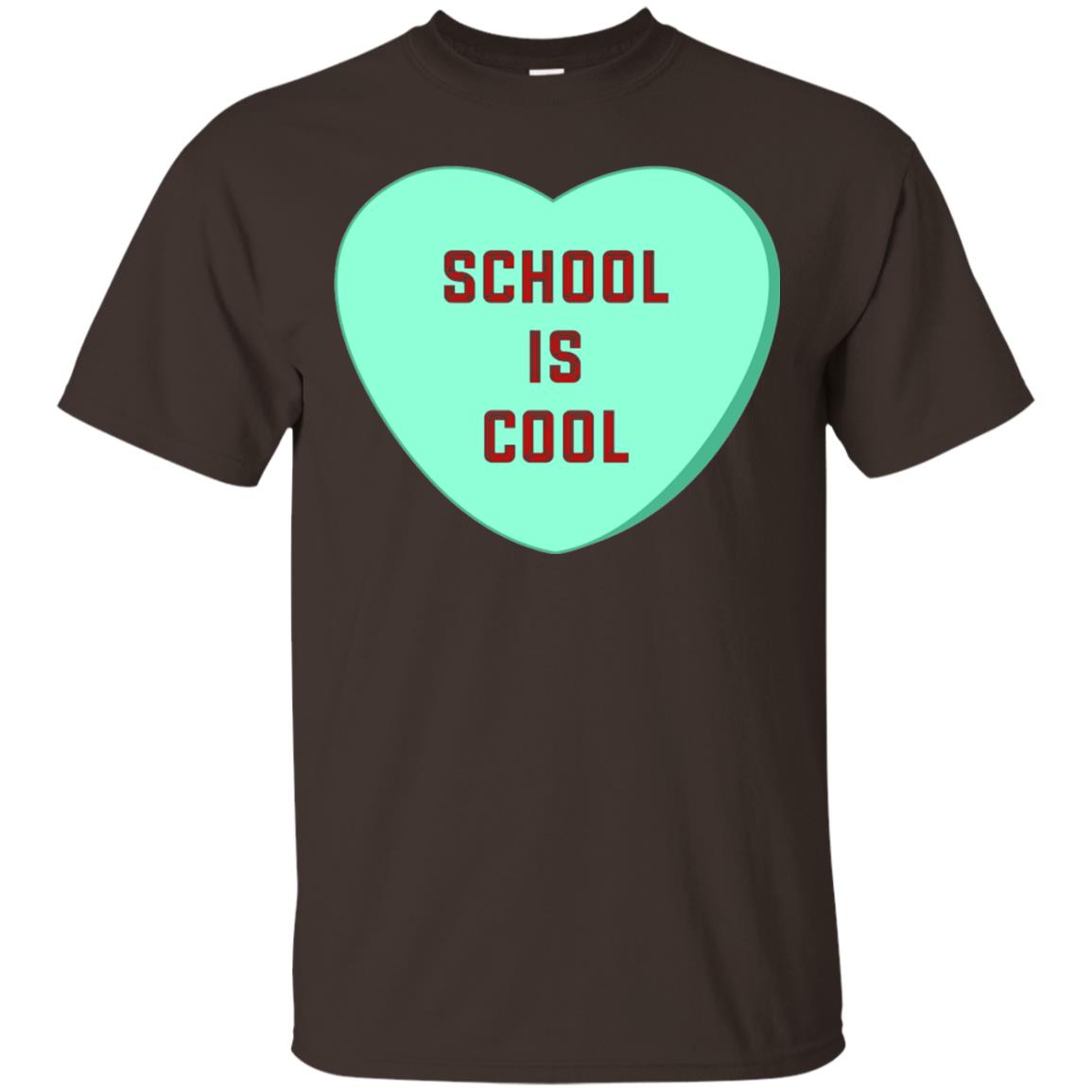 School Is Cool Teacher Valentine_s Day T-shirt Dark Chocolate