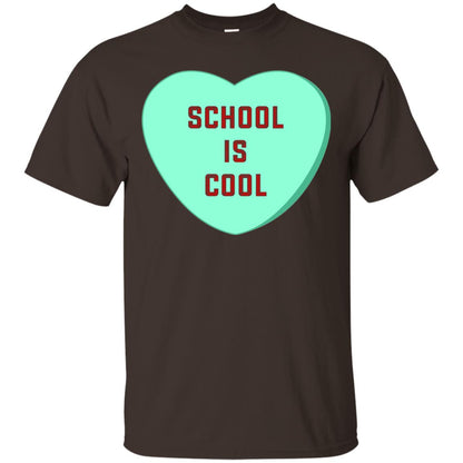 School Is Cool Teacher Valentine_s Day T-shirt Dark Chocolate