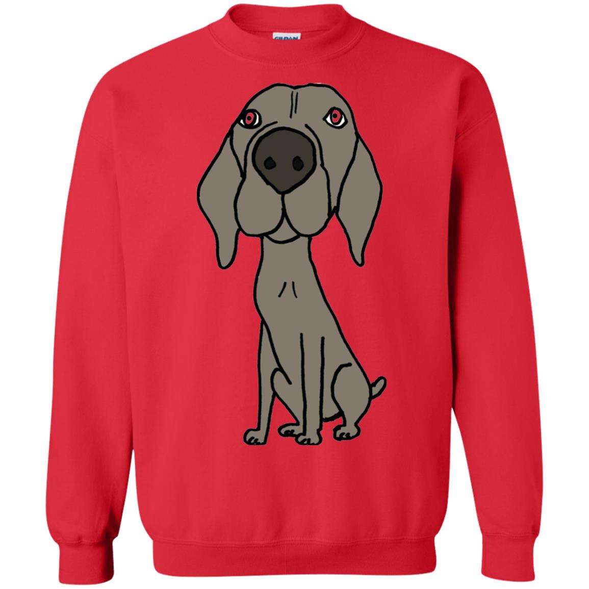 Smiletodaytees Funny Weimaraner Dog Cartoon T-shirt Red