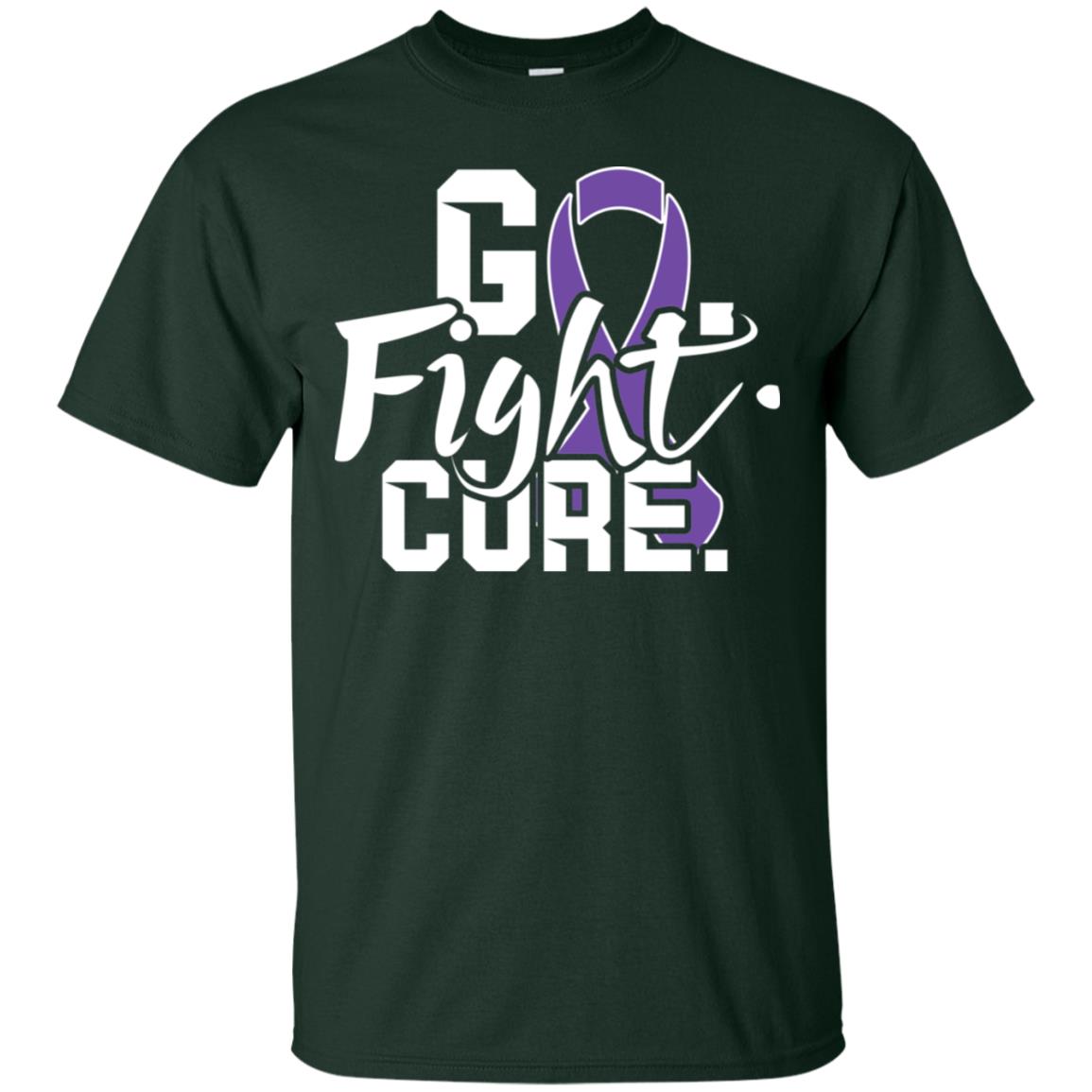 Pancreatic Leiomyosarcoma Awareness Go Fight Cure Purple Ribbon Shirt Forest
