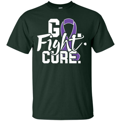 Pancreatic Leiomyosarcoma Awareness Go Fight Cure Purple Ribbon Shirt Forest