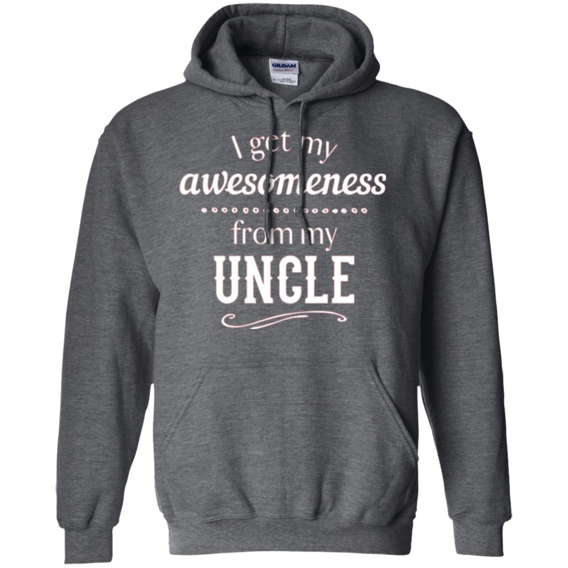 Family T-shirt I Get My Awesomeness From My Uncle Dark Heather