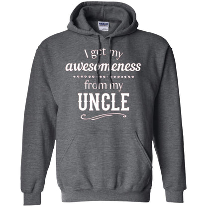 Family T-shirt I Get My Awesomeness From My Uncle Dark Heather