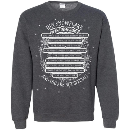 Hey Snowflake In The Real World You Don_t Get A Participation Trophy Military T-shirt Dark Heather