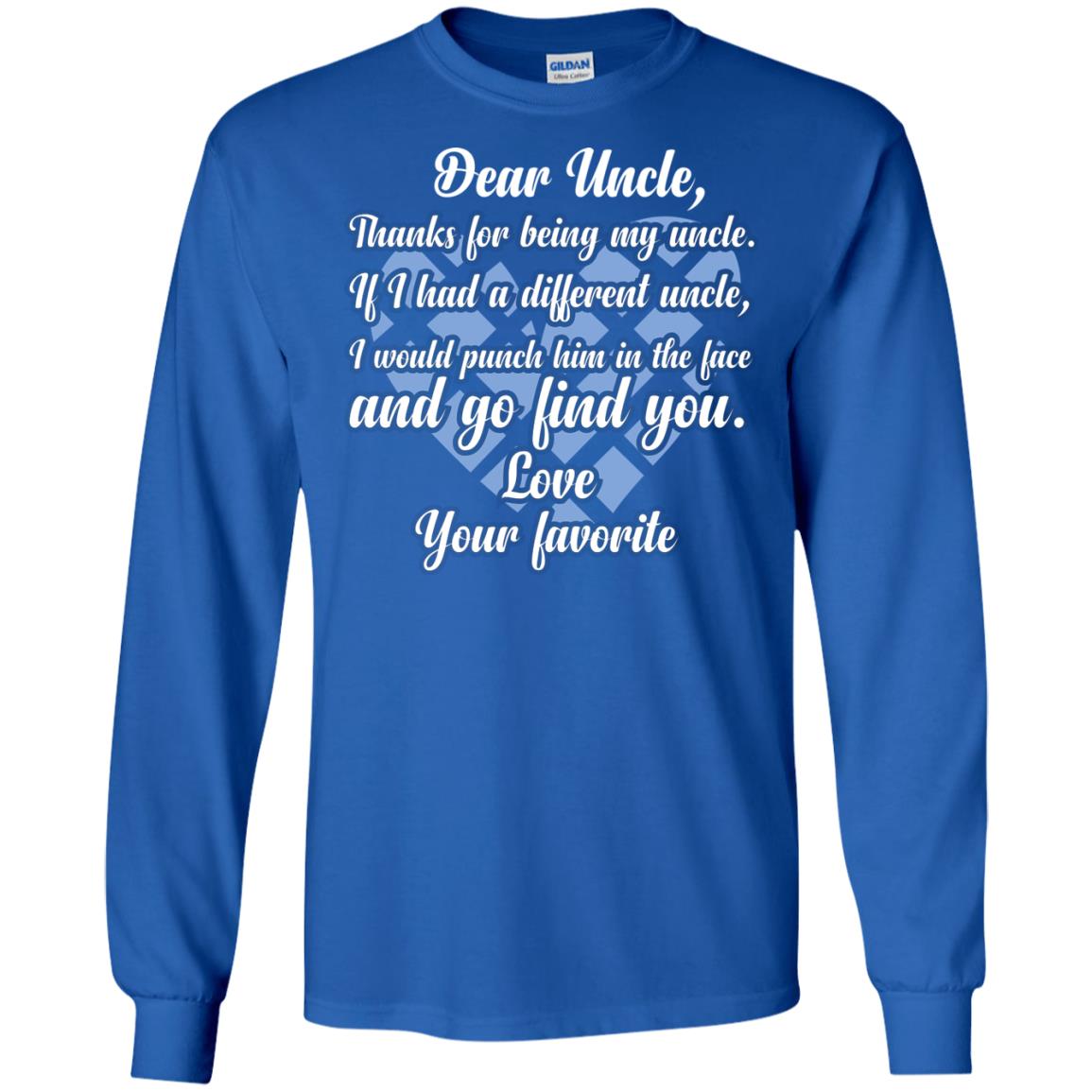 Dear Unclethank For Being My Uncle Family T-shirt Royal