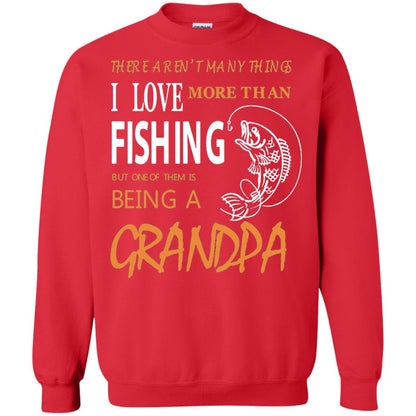 Fishing Grandpa Shirt I Love More Than Fishing Red