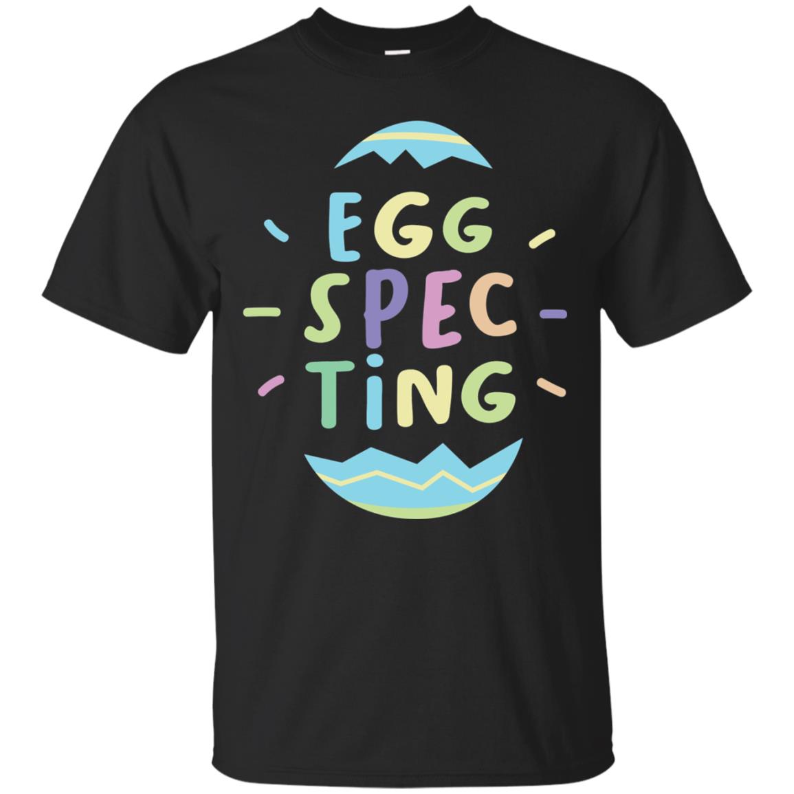 Eggspecting Funny Pregnancy Pregnant Easter Shirt Black