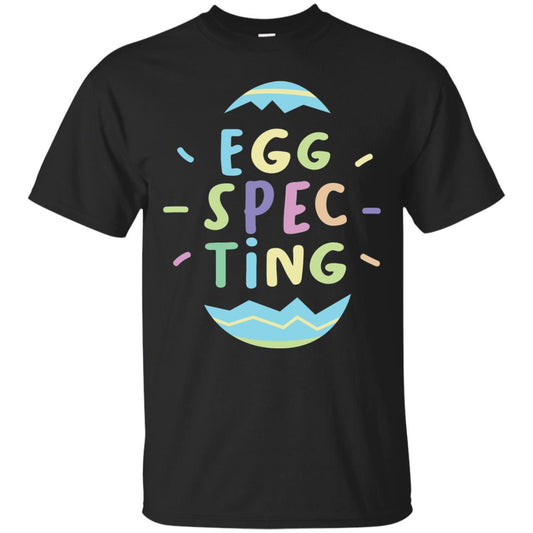 Eggspecting Funny Pregnancy Pregnant Easter Shirt Black