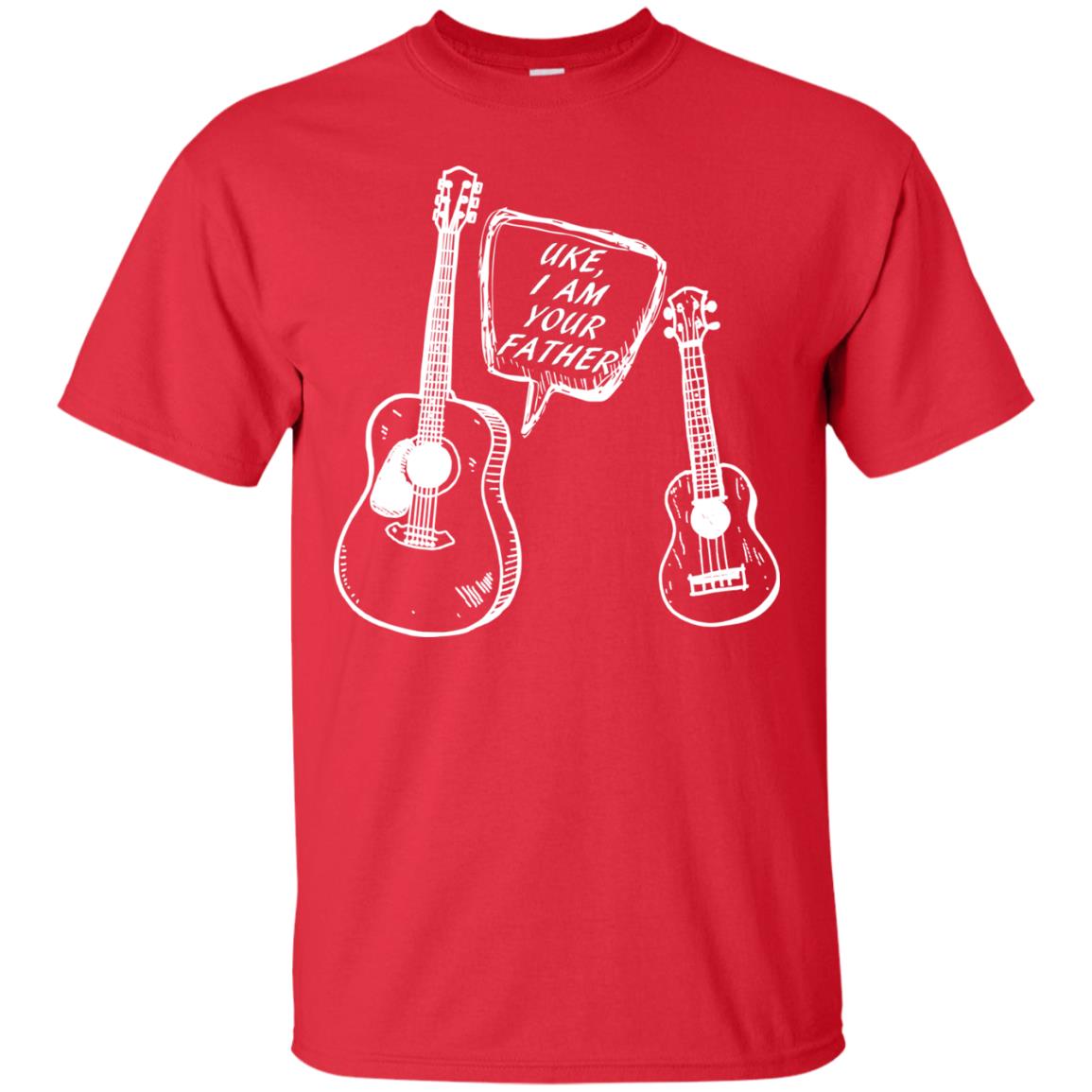 Ukelele I Am Your Father Funny Guitar Saying Shirt For Music Lovers Red