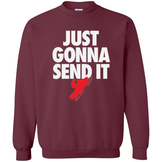 Snowmobile T-shirt Just Gonna Send It T-shirt Maroon