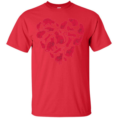 Valentines Day Cat T-shirt Red