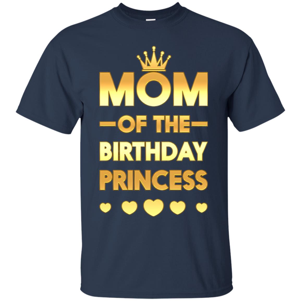 Mom Of The Birthday Princess Family T-shirt Navy