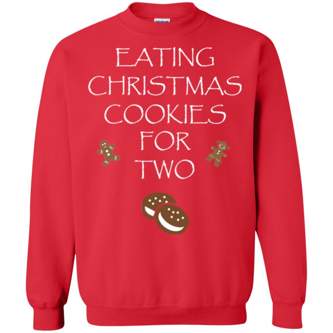Christmas T-shirt Eating Christmas Cookies For Two Red