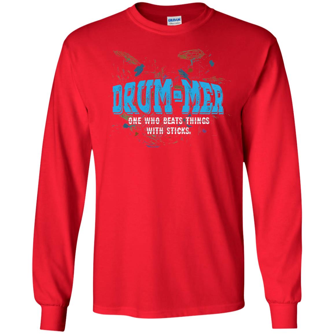 Drummer Definition T-shirt Drummer One Who Beats Things With Stick Red