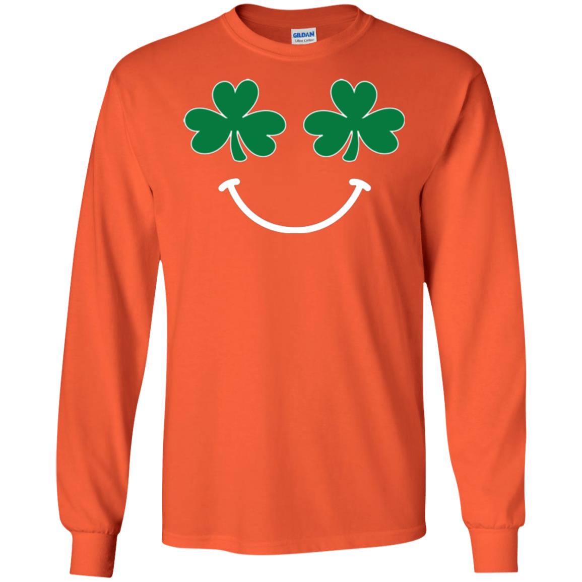 Saint Patrick's Day T-shirt Smiling Shamrocks Orange